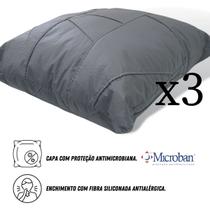 Kit 3 Almofadas Corano Para Sofá Sala Alto Padrão Luxo 40x40cm
