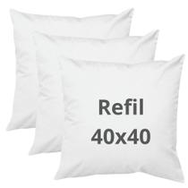 Kit: 3 Almofadas de enchimento - refil 40x40cm 100% fibra - antialérgico Kit: 3 Almofadas de enchimento - refil 40x40cm 100% fibra - antialérgico