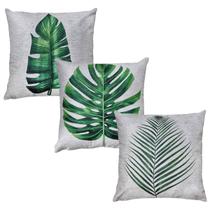 Kit 3 Almofadas De Linho Costela Palmeira E Bananeira 43x43