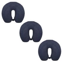 Kit 3 Almofadas de Pescoço Viagem Macias e Laváveis Fibrasca