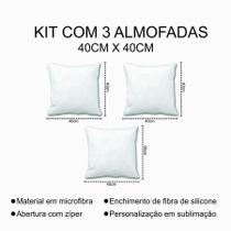 Kit 3 Almofadas Decorativas Cheias 40 x 40 Folhas Cinza Kit 3 Almofadas Decorativas Cheias 40 x 40 Folhas Cinza