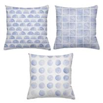 Kit 3 Almofadas Decorativas Cheias 40 x 40 GeoAzul