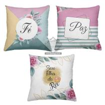 Kit 3 Almofadas Decorativas Cheias 40x40cm Paz