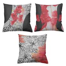 Kit 3 Almofadas Decorativas Floral Kit 3 Almofadas Decorativas Floral