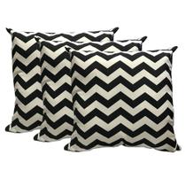 Kit 3 Almofadas zig zag preto 45x45x- Dominic Decor Kit 3 Almofadas zig zag preto 45x45x- Dominic Decor