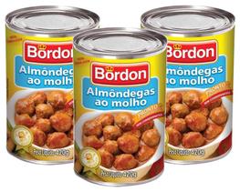 kit 3 ALMONDEGAS AO MOLHO BORDON LATA 420G