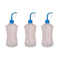 Kit 3 Almotolias Transparente 500ML Bico Curvo