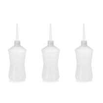 Kit 3 Almotolias Transparente 500ML Bico Reto