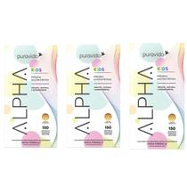 Kit 3 Alpha Kids Multivitamínico Premium Puravida Infantil
