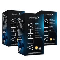 Kit 3 Alpha Men Polivitamínico Masculino Premium Puravida