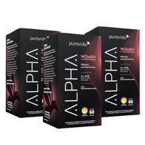 Kit 3 Alpha Women Polivitamínico Feminino Premium Puravida