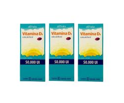 Kit 3 Althaia Vitamina D3 50.000ui 8 caps moles - Colecalciferol