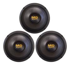Kit 3 alto falante spyder 8 pol trio mg 250w rms 8 ohms médio grave