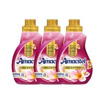 Kit 3 Amaciante Concentrado Amacitel Super Cheiroso 500ml