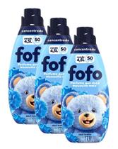 kit 3 Amaciante de Roupa Concentrado Azul Tudão Fofo Frasco 1l