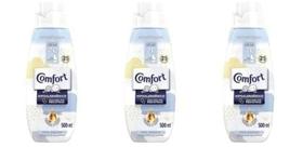 Kit 3 Amaciante de Roupas Concentrado frasco 500ml - Comfort/Puro Cuidado