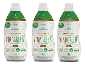 Kit 3 Amaciante de Roupas Vegano de Coco Liquído Vinagreen 1l