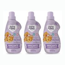 Kit 3 Amaciante Delicado Bebê Zero Dois Hipoalergênico 500ml Kit 3 Amaciante Delicado Bebê Zero Dois Hipoalergênico 500ml
