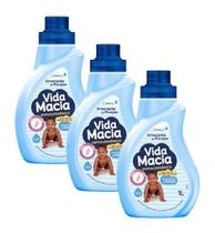 Kit 3 Amaciante Diluido Vida Macia Glicerina e Lavanda 1L