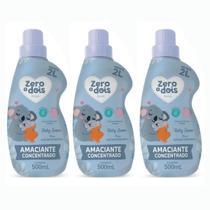 Kit 3 Amaciante Suave Bebê Zero a Dois Hipoalergênico 500ml