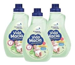 kit 3 Amaciante Vida Macia Glicerina & Erva Doce 1L