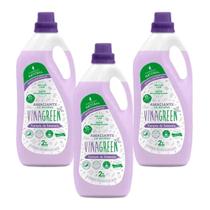 Kit 3 Amaciante Vinagreen 2L Suavidade Perfume Hipoalergênico Álcool Orgânico Hipoalergênico Natural Óleos Essenciais Roupas Finas Bebê Delicadas