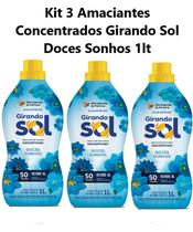 Kit 3 Amaciantes Concentrado Girando Sol 1l Fragrancia:Doces Sonhos Kit 3 Amaciantes Concentrado Girando Sol 1l Fragrancia:Doces Sonhos