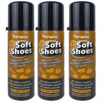 Kit 3 Amaciantes para Calçados e Hidratante de Couro em Spray Soft Shoes - 75ml - 2x1- Petroplus PP-0195BR