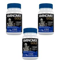 Kit 3 Aminomix Gold 120g Vetnil Suplemento 120 Comprimidos