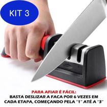 Kit 3 Amolador Afiador De Facas Profissional 3 Opções De Afiar