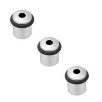 Kit 3 amortecedor de portas batente de borracha imab 0300 zamak avulso cromo acetinado (fosco)