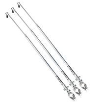 Kit 3 Antena Moto Anti Cerol Corta Linha Pipa Fio Guidão Retrátil Segurança Proteção Cor Prata