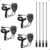Kit 3 Antena Nagoya NA-771 Dual Band com PTT Mike Baofeng