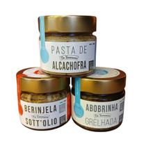 Kit 3 antepastos abobrinha berinjela e pasta de alcachofra