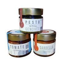 Kit 3 antepastos tomate seco pesto e sardella
