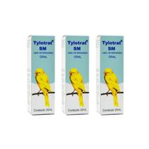 Kit 3 Antibióticos Respiratórios para Aves Tylotrat SM 20 ml