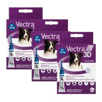 Kit 3 Antipulgas Carrapatos Ceva Vectra 3D P/ Cães10 a 25Kg