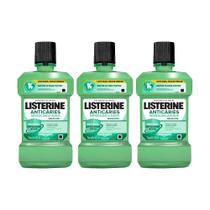 Kit 3 Antisséptico Bucal Listerine Anticáries Zero 500ml