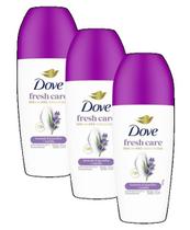 kit 3 Antitranspirante Roll-On Lavanda & Baunilha Dove Fresh Care 50ml kit 3 Antitranspirante Roll-On Lavanda & Baunilha Dove Fresh Care 50ml