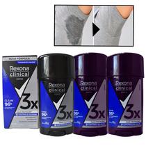 Kit 3 Antitranspirantes Rexona Clinical Men Creme 58 G