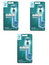 Kit 3 Aparelho De Barbear Gillette Mach 3 Aqua - P&G