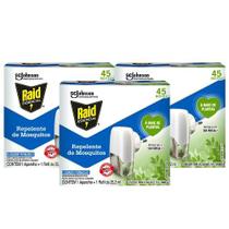 Kit 3 Aparelho e Refis 45 Noites Base Planta Mata Inseto