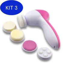 Kit 3 Aparelho Esfoliação Facial Massageador Orbital Limpeza Pele