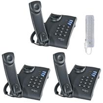 Kit 3 Aparelho Telefone Com Fio Intelbras Pleno Mesa Parede