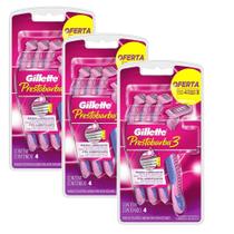 kit 3 Aparelhos De Depilação Gillette Prestobarba 3 Feminino Leve 4 Pague 3