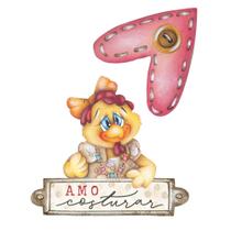 Kit 3 Aplique Decoupage Coleção Costura Vintage Apm4-491 em Papel e Mdf 4cm Litoarte