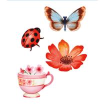 Kit 3 Aplique Papel Decoupage em Mdf Coleção Flores do Campo Apm3-310 3cm Litoarte