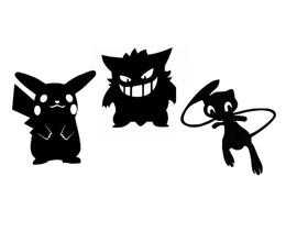 Kit 3 Aplique pokemon pikachu Gengar em Mdf Decoração De Parede c/ fita dupla face