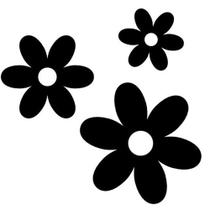 Kit 3 Apliques Mdf tres flores Quadro Decoração c/ fita dupla face aplique