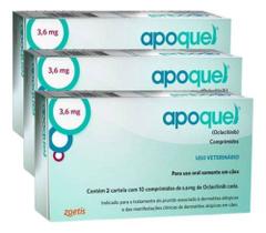 Kit 3 Apoquel 3,6mg Cães Cão Cachorro Anti coceira - Zoetis